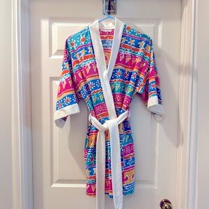 Gym Beach Pool Shorty Robe 3/4 Sleeve with Inside Tie and Terri Belt
